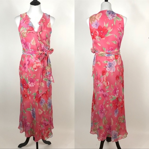 Lauren Ralph Lauren Dresses & Skirts - 056 Lauren Ralph Lauren Silk Floral Ruffle Wrap Dress size 10